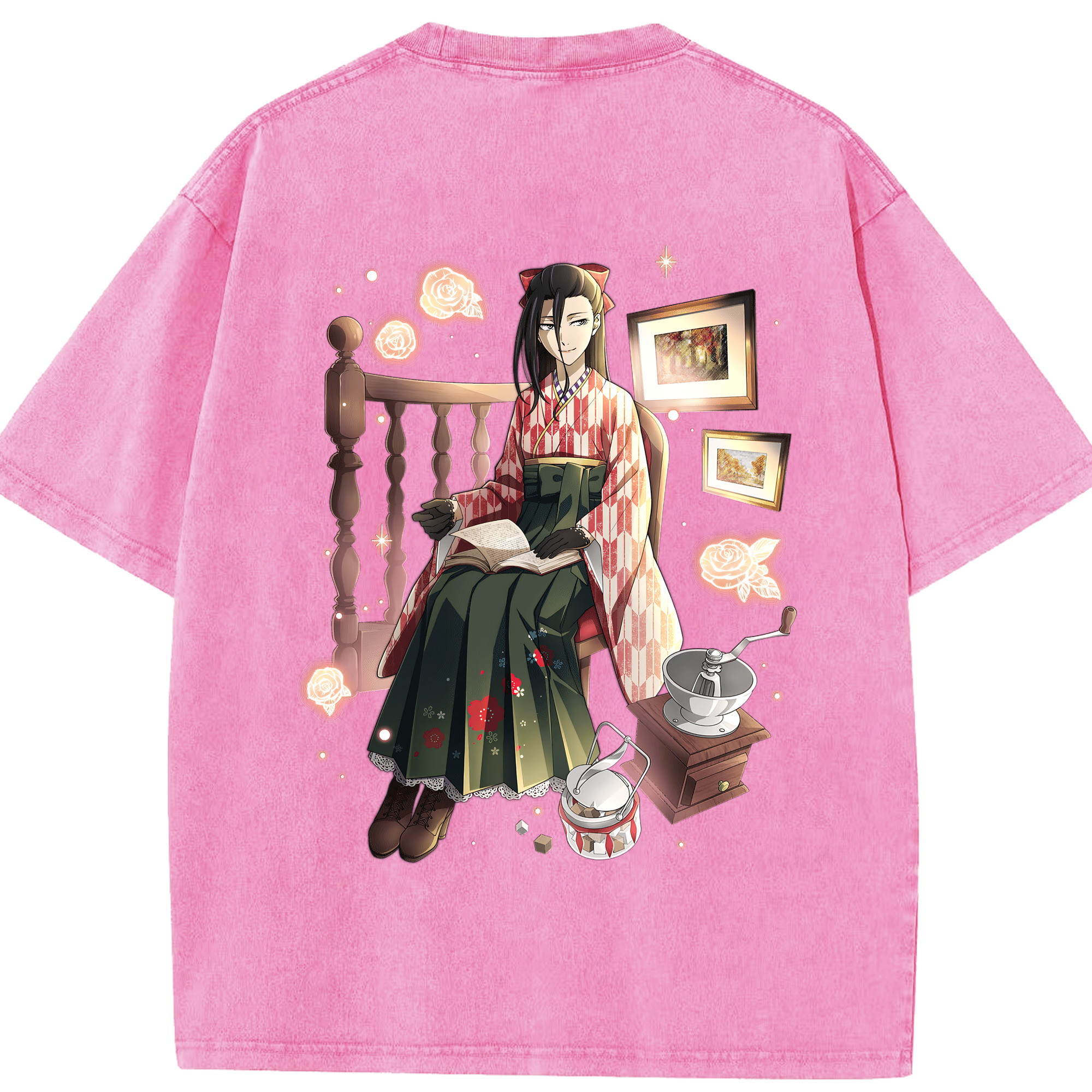 （画像用） 文豪ストレイドッグス Bungo Stray Dogs 綿100% ヴィンテージ風 半袖Tシャツ（背面プリント）